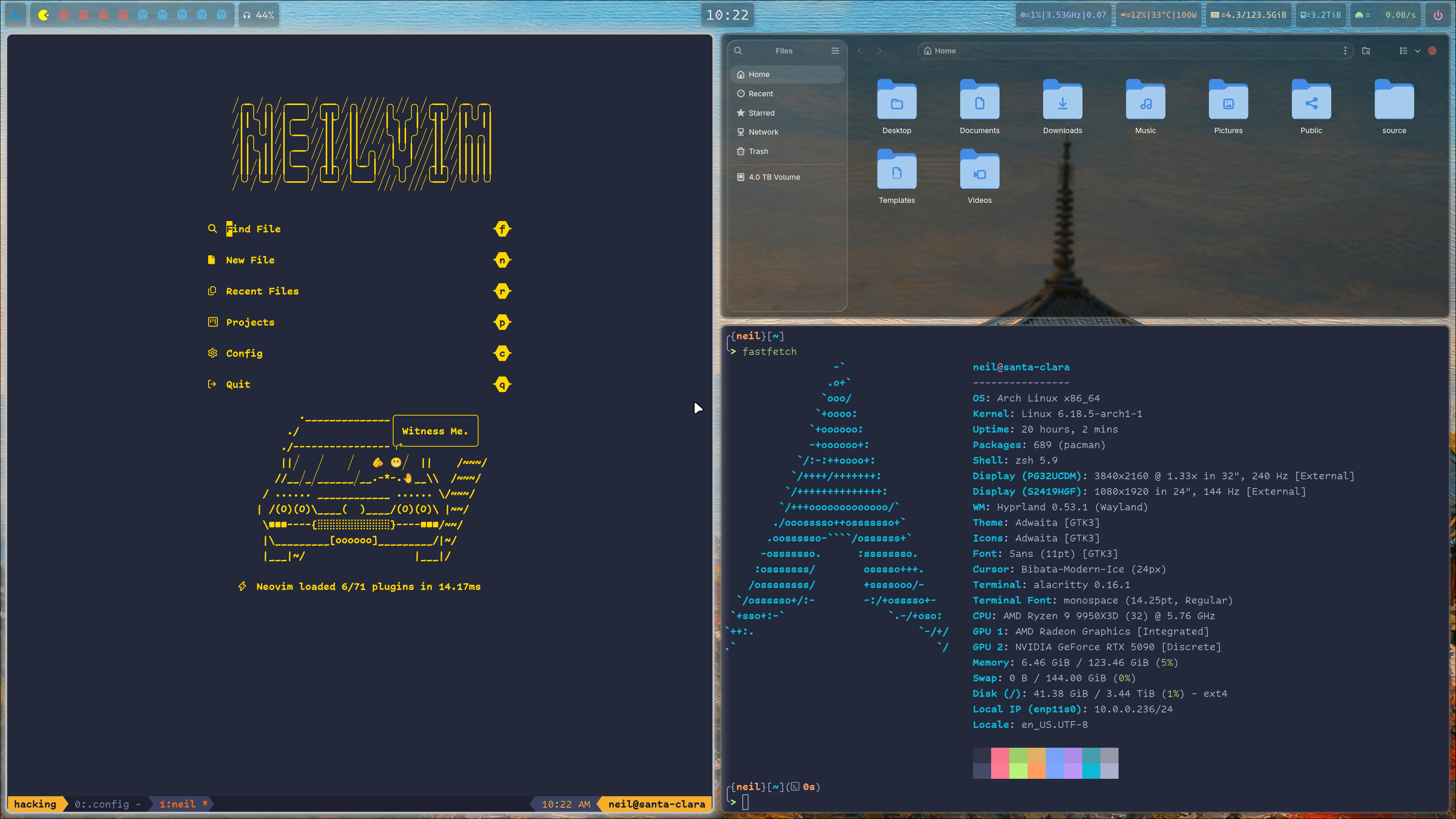 Arch Linux desktop overview